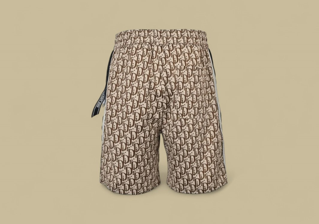 Dior 24SS Full Logo Jacquard Weave Side Braid Shorts – Brown