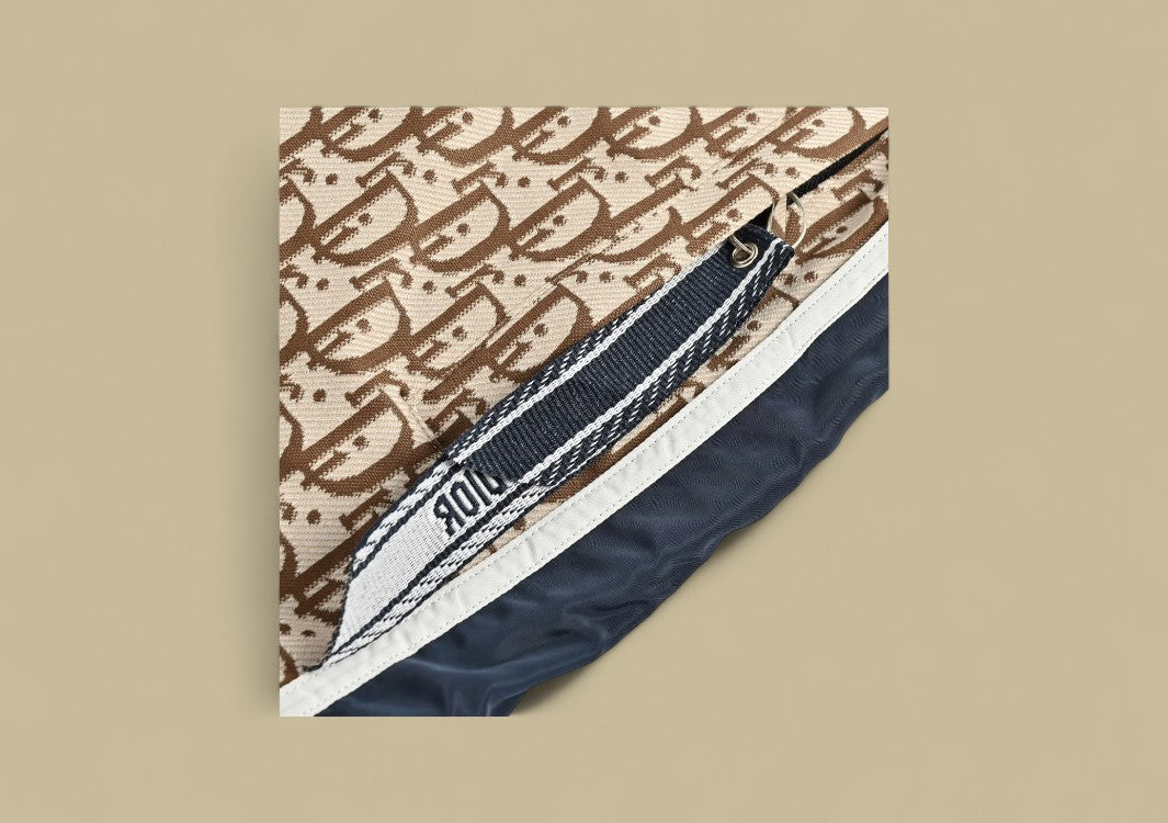 Dior 24SS Full Logo Jacquard Weave Side Braid Shorts – Brown
