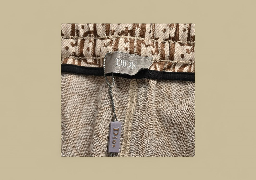 Dior 24SS Full Logo Jacquard Weave Side Braid Shorts – Brown