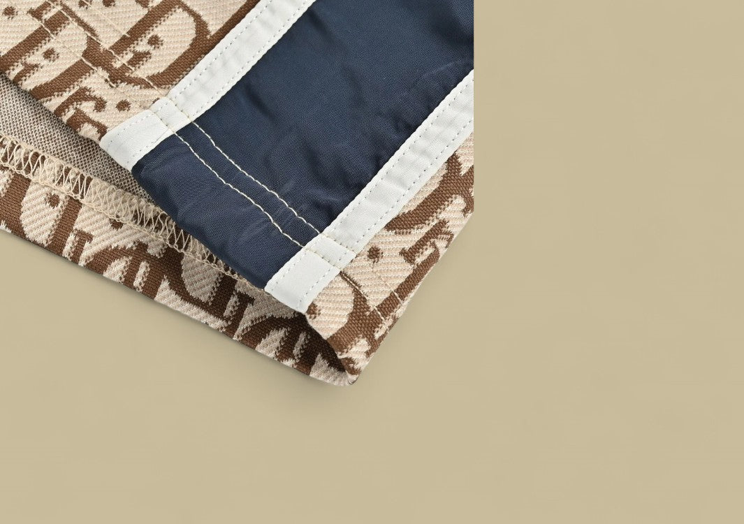Dior 24SS Full Logo Jacquard Weave Side Braid Shorts – Brown