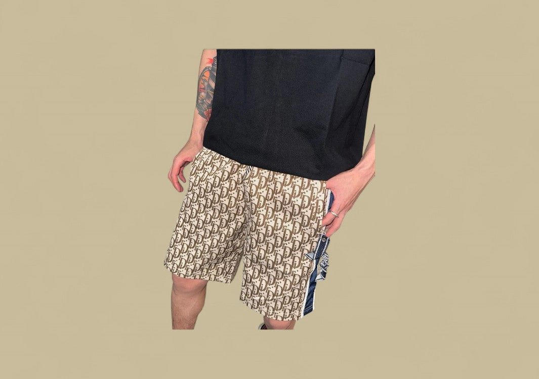 Dior 24SS Full Logo Jacquard Weave Side Braid Shorts – Brown