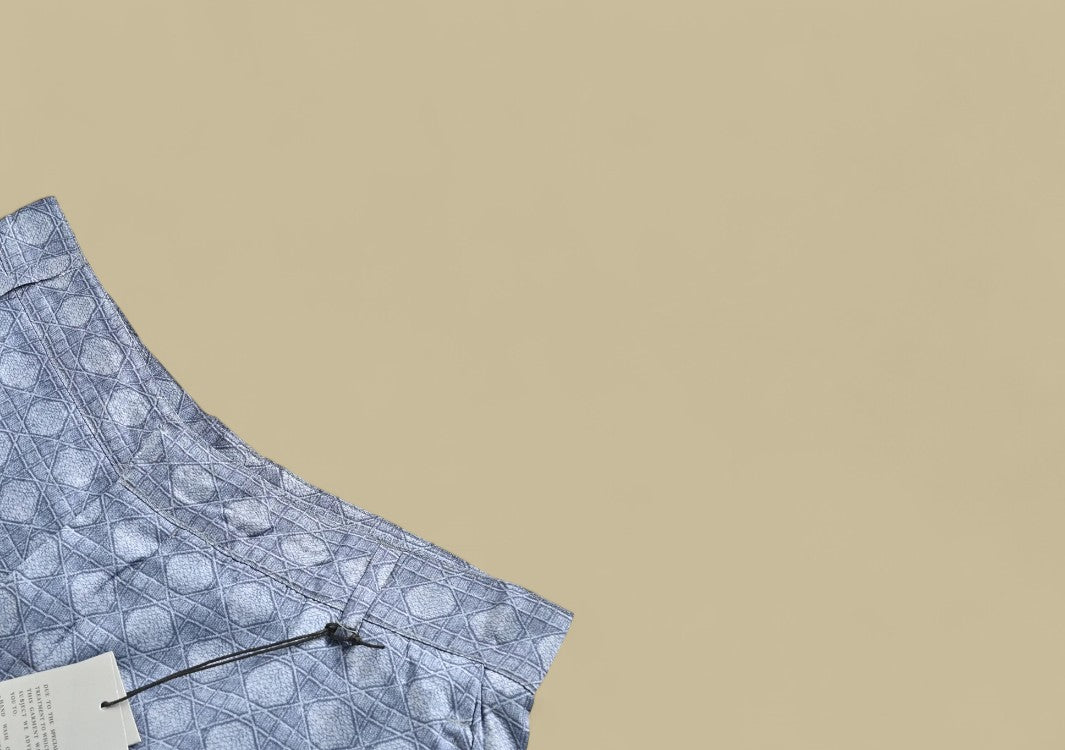 Dior 24SS Full Logo Silk Shorts – Blue Monogram
