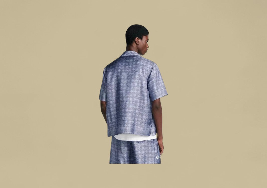 Dior 24SS Full Logo Silk Shorts – Blue Monogram