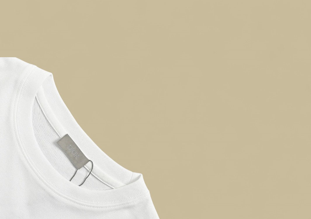 Dior 24SS Gold Thread Embroidery CD Logo T-Shirt – White
