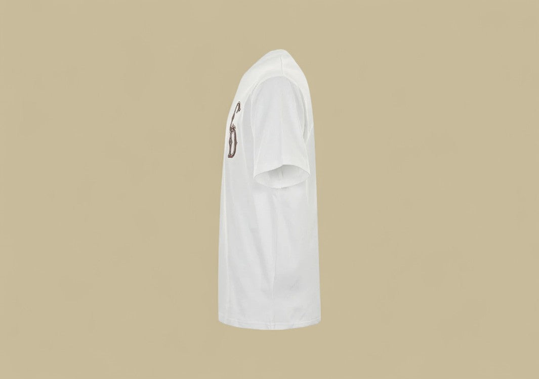 Dior 24SS Gold Thread Embroidery CD Logo T-Shirt – White