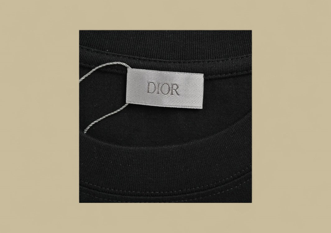 Dior 24SS Light Green Graffiti Logo T-Shirt – Black