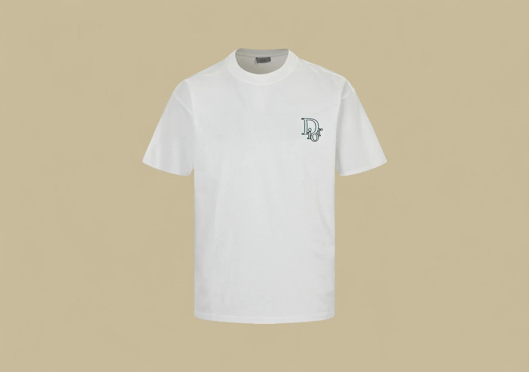 Dior 24SS Light Green Graffiti Logo T-Shirt – White