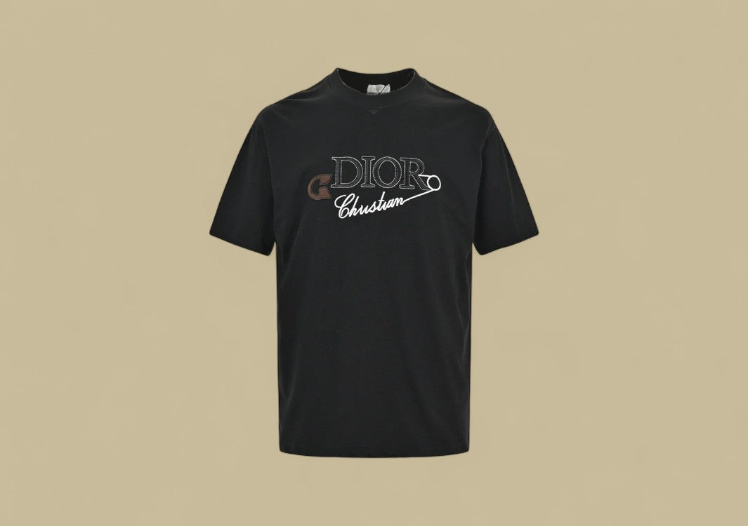 Dior 24ss Embroidery Clip Logo T-Shirt – Black