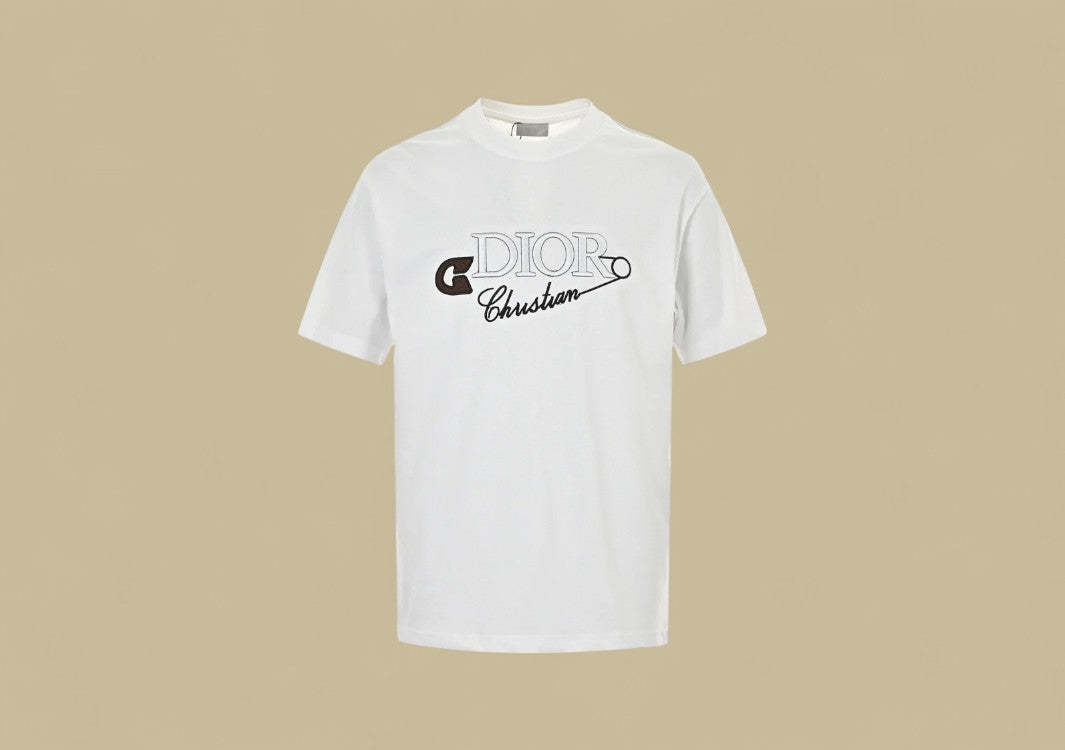 Dior 24ss Embroidery Clip Logo T-Shirt – White