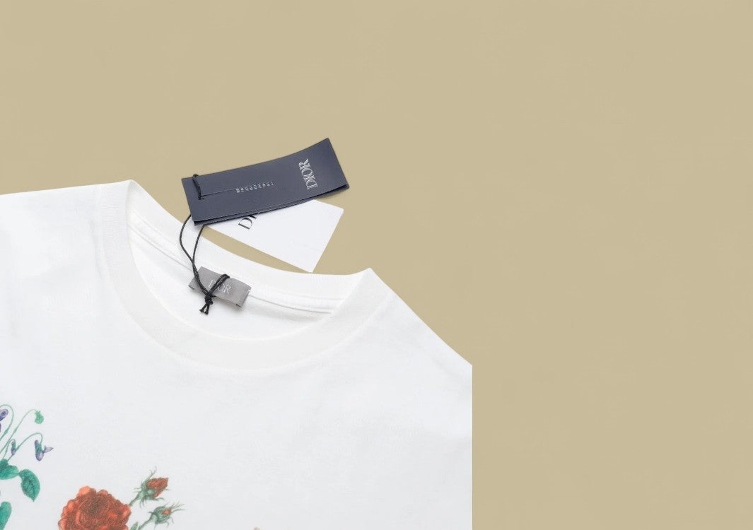 Dior Botanical Specimen Graphic T-Shirt – CD Floral Illustration