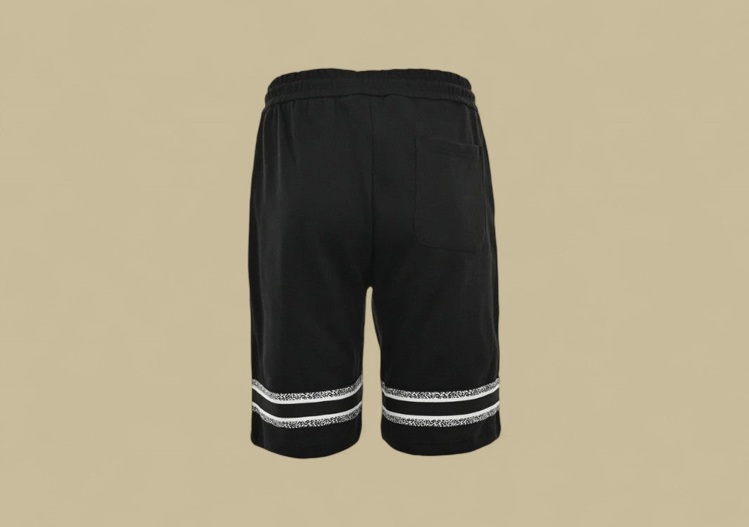 Dior Bottom Contrast Embroidery Logo Shorts – Black White/Trim