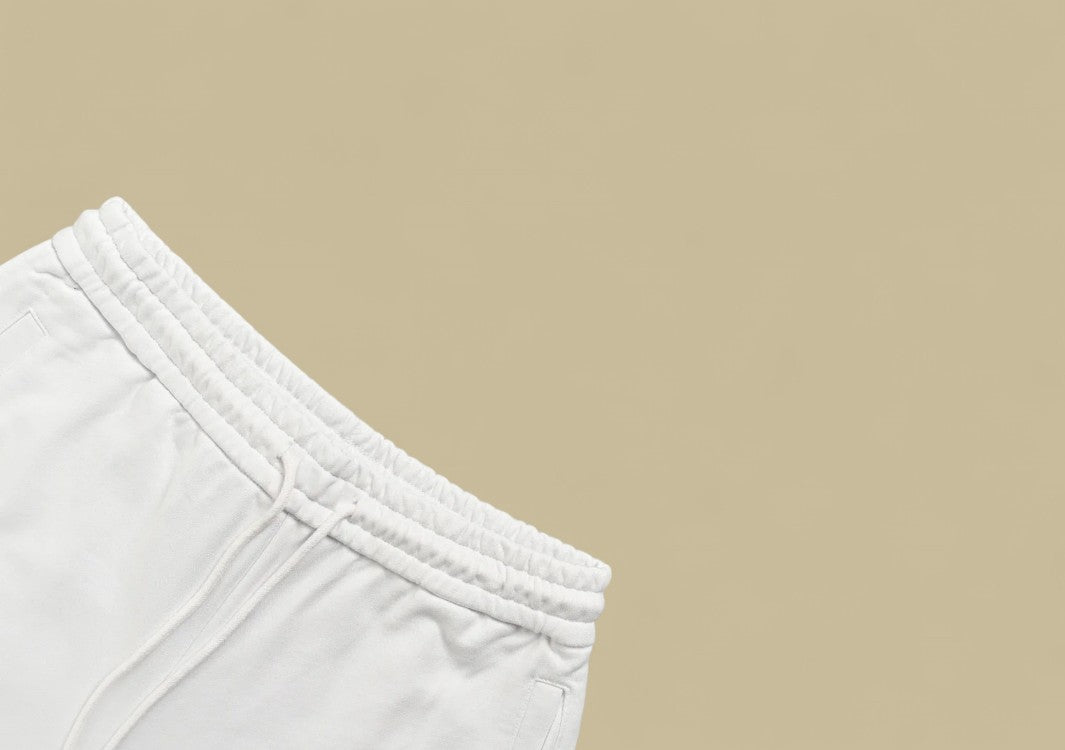 Dior Bottom Contrast Embroidery Logo Shorts – White/Black Trim