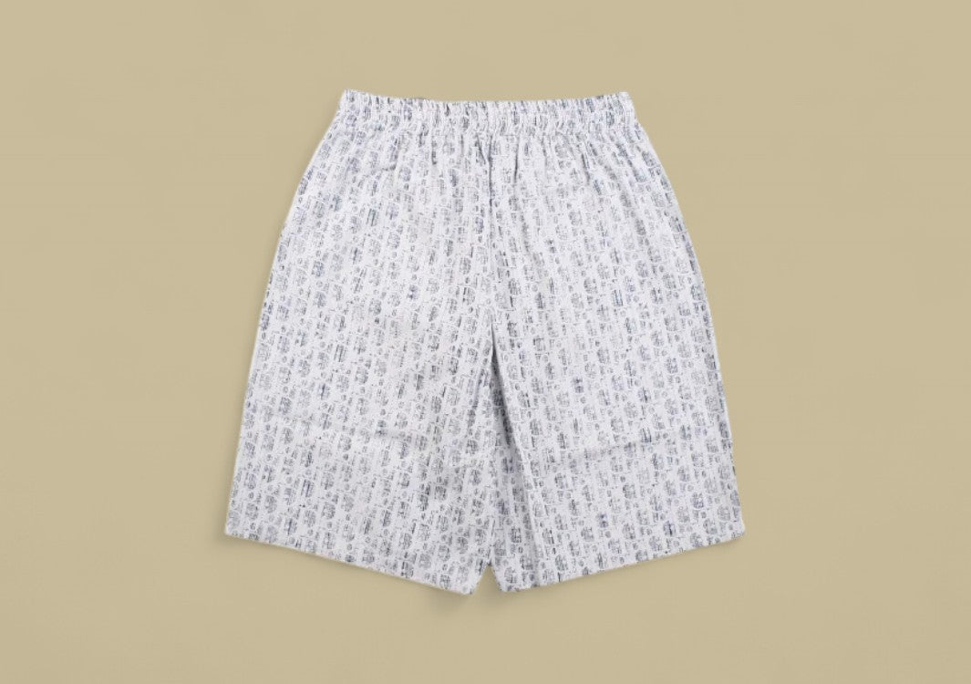 Dior CD Monogram Jacquard Denim Shorts – Blue Full Logo Weave