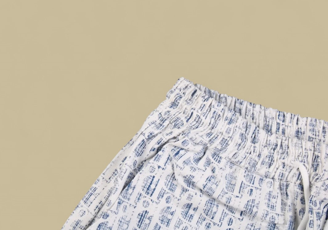 Dior CD Monogram Jacquard Denim Shorts – Blue Full Logo Weave