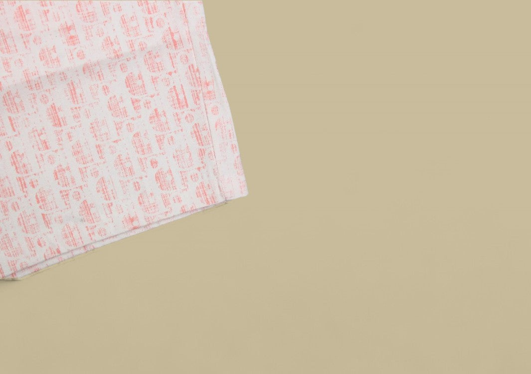 Dior CD Monogram Jacquard Denim Shorts – Pink Full Logo Weave