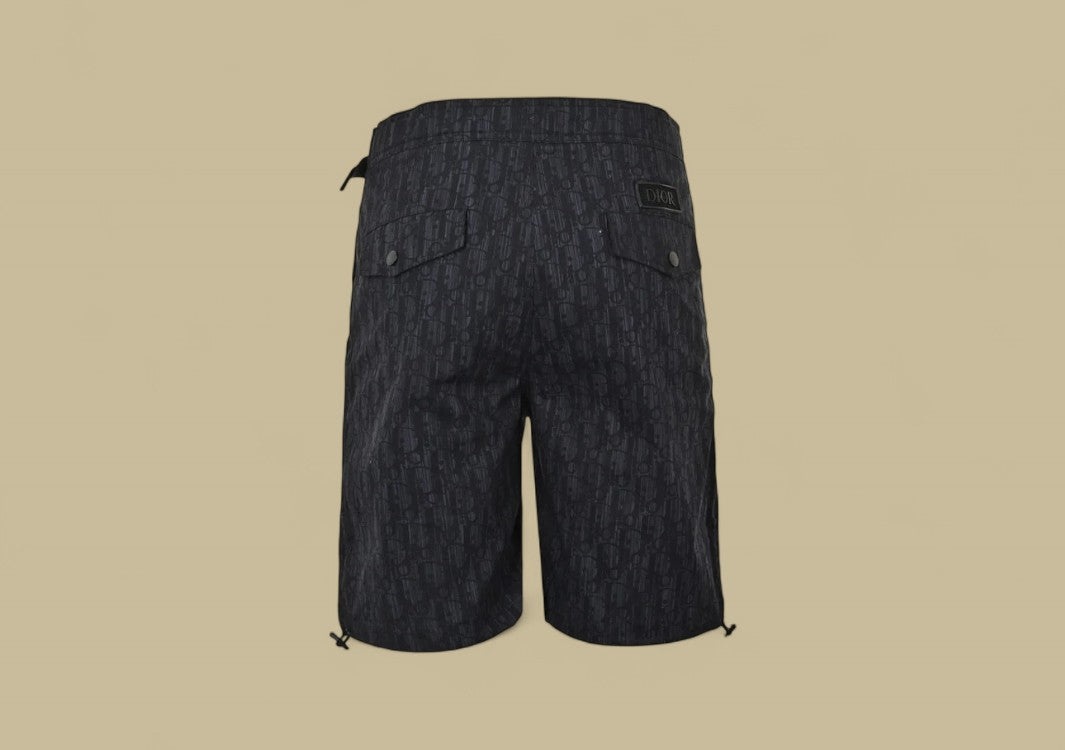 Dior CD Monogram Jacquard Shorts – Dark Blue with Belt Detail