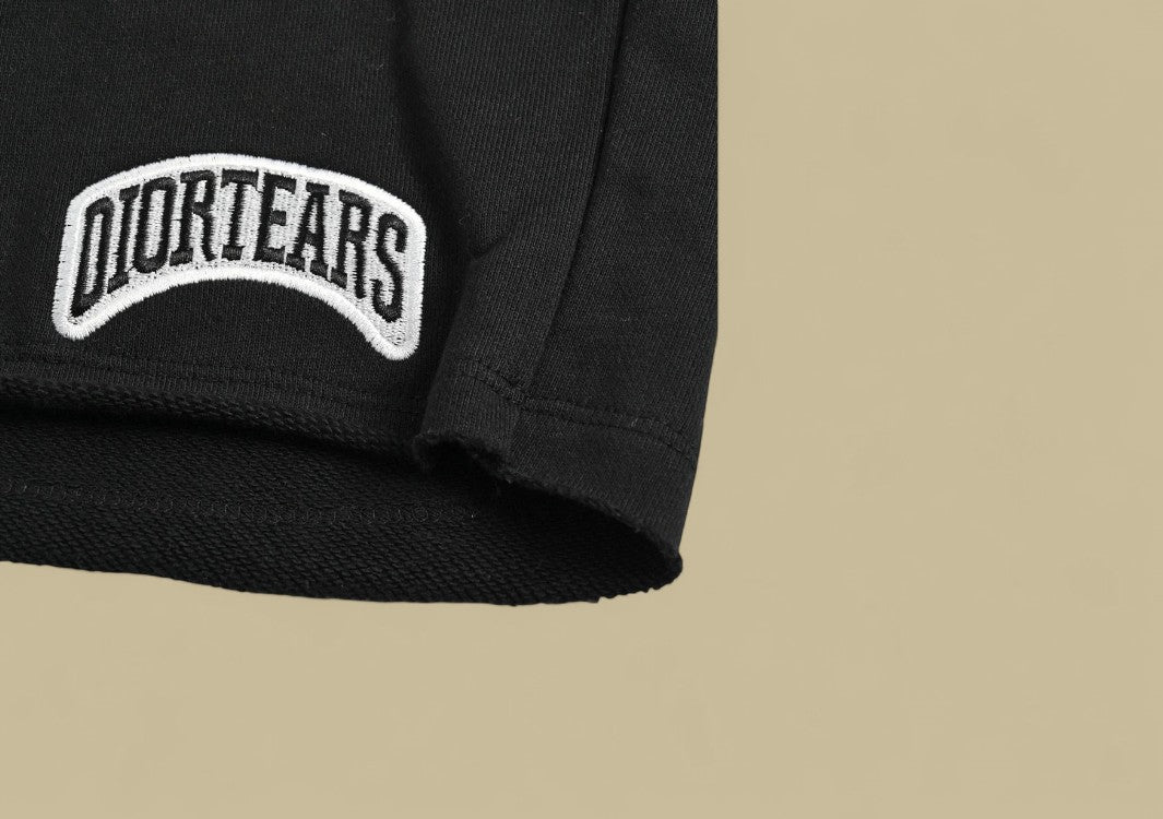 Dior Embroidery Logo Fleece-Lined Shorts – Black