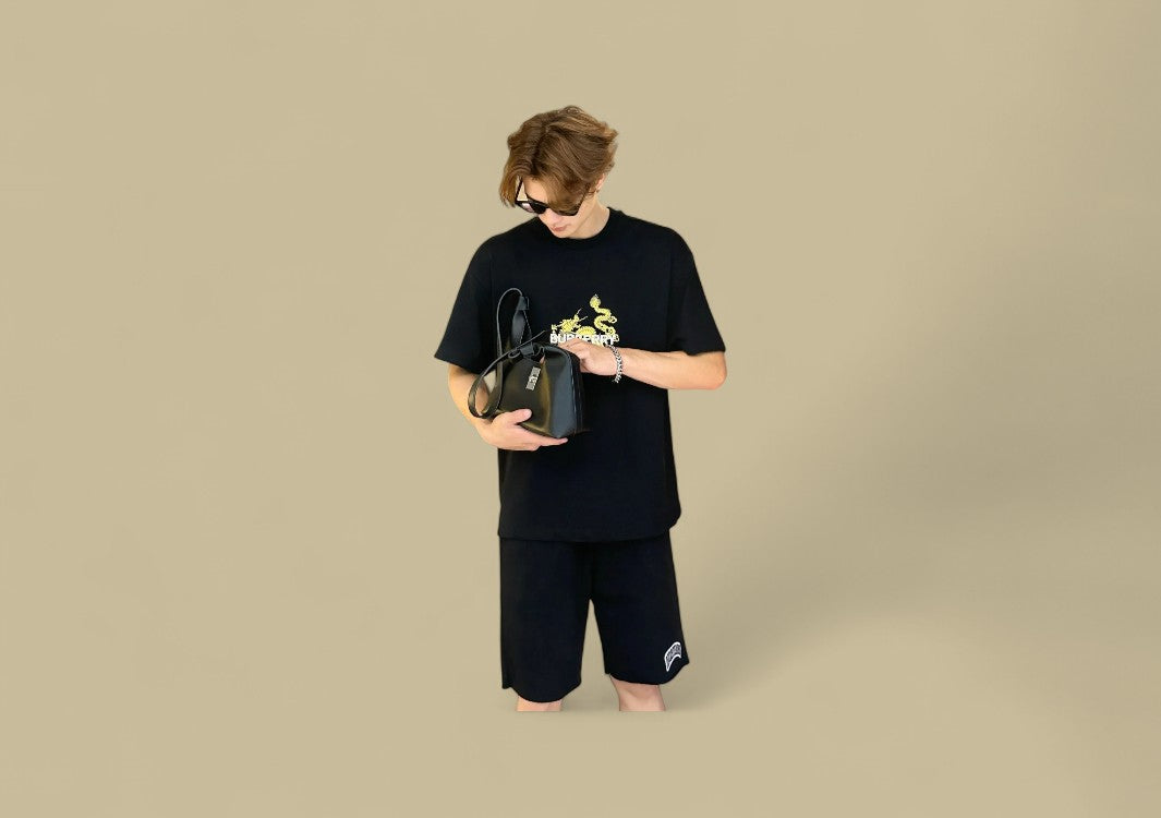 Dior Embroidery Logo Fleece-Lined Shorts – Black