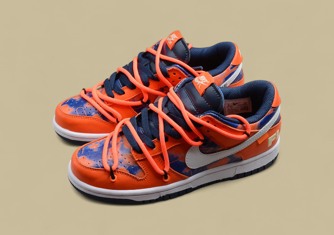 Dunk Low Off-white X Futura Xnike Three-party Joint Drawstring Blue and Orange