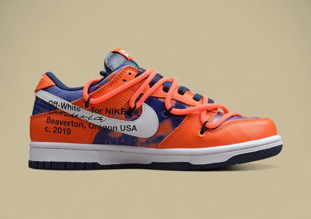 Dunk Low Off-white X Futura Xnike Three-party Joint Drawstring Blue and Orange