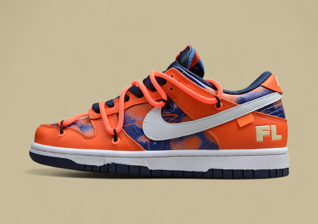 Dunk Low Off-white X Futura Xnike Three-party Joint Drawstring Blue and Orange