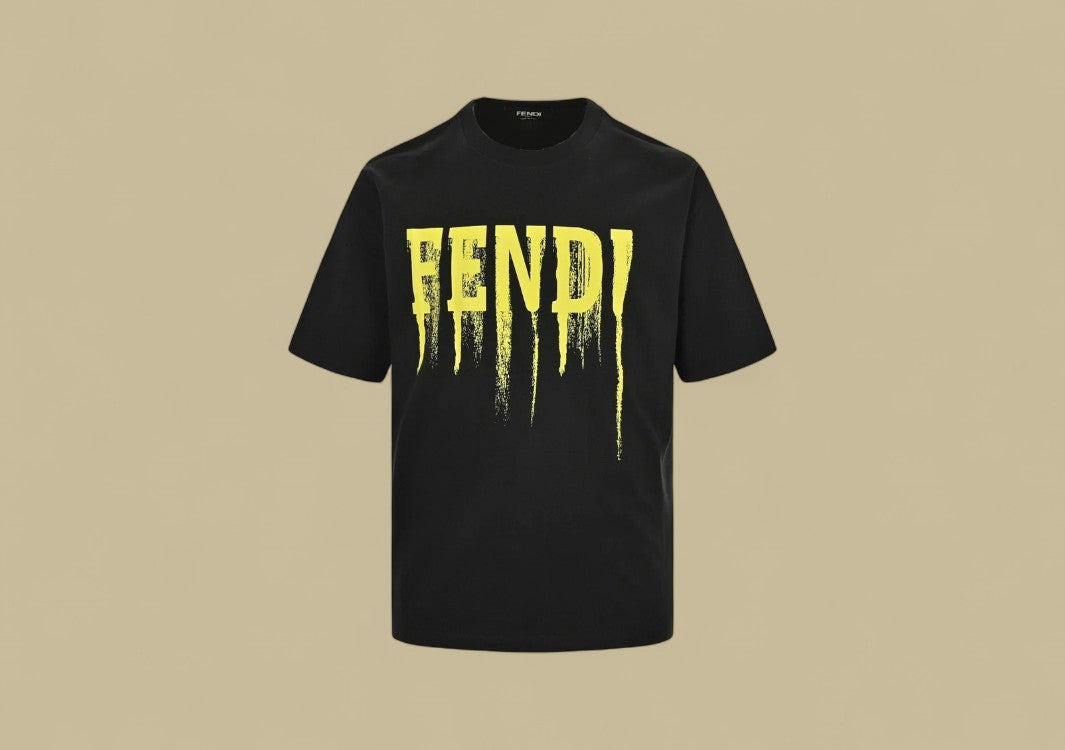 Fendi 24SS Brush Painting Logo T-Shirt Artistic Expression Meets Luxury Streetwear