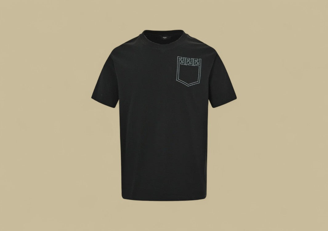 Fendi 24SS FF Embroidery Logo Fake Pocket T-Shirt Minimal Design with Iconic Touch