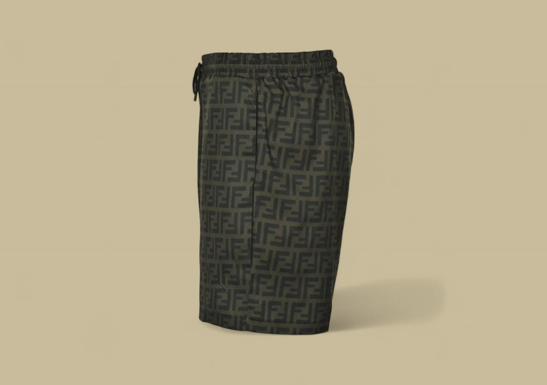 Fendi 24SS Full Double F Logo Beach Shorts All-Over Monogram for Elevated Resort Style