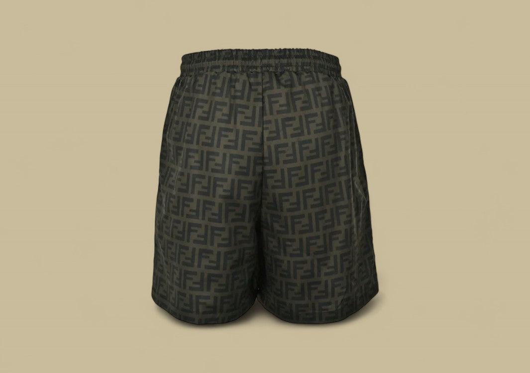 Fendi 24SS Full Double F Logo Beach Shorts All-Over Monogram for Elevated Resort Style