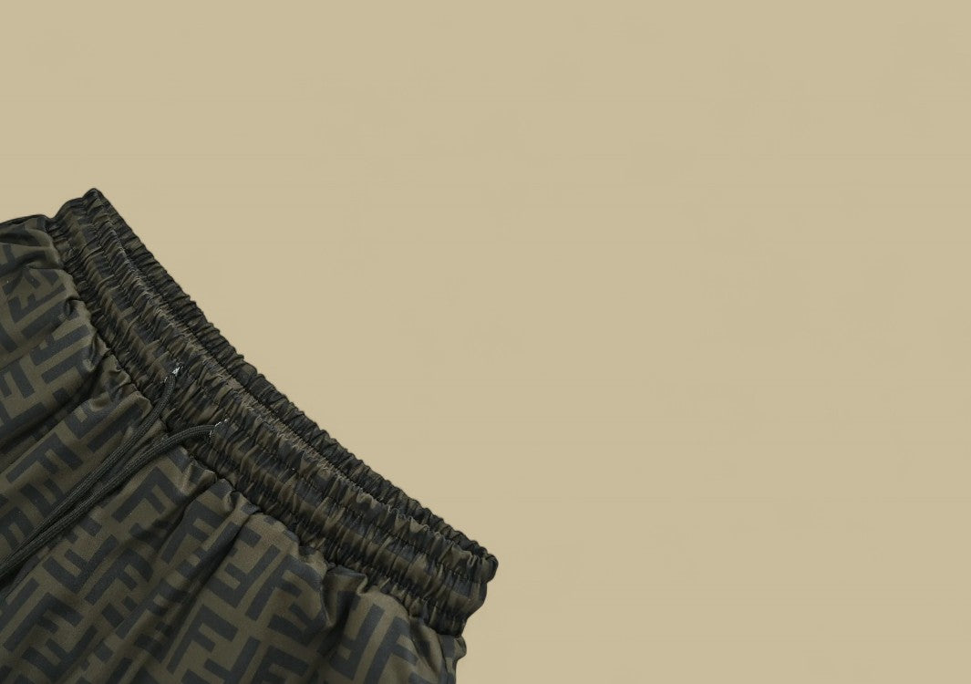 Fendi 24SS Full Double F Logo Beach Shorts All-Over Monogram for Elevated Resort Style