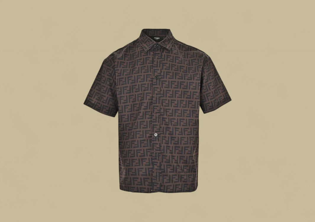 Fendi 24SS Full Double F Logo T-Shirt Iconic All-Over Monogram in a Modern Silhouette