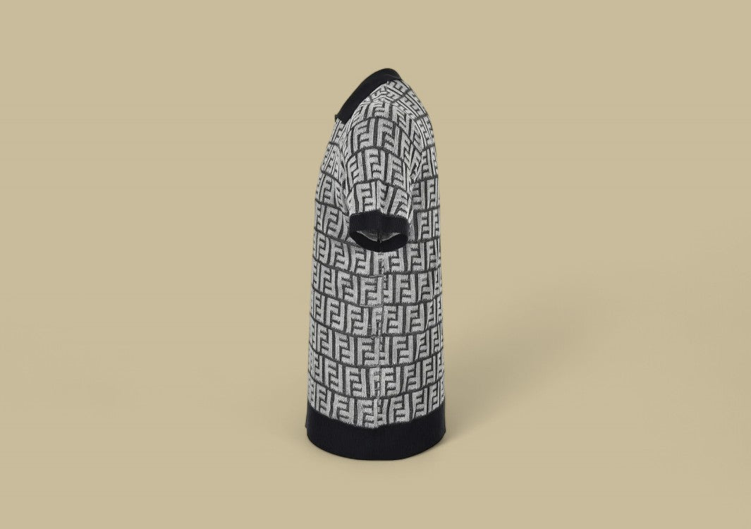 Fendi 24SS Full FF Logo Jacquard Knit Polo Premium Texture with Iconic Monogram Elegance