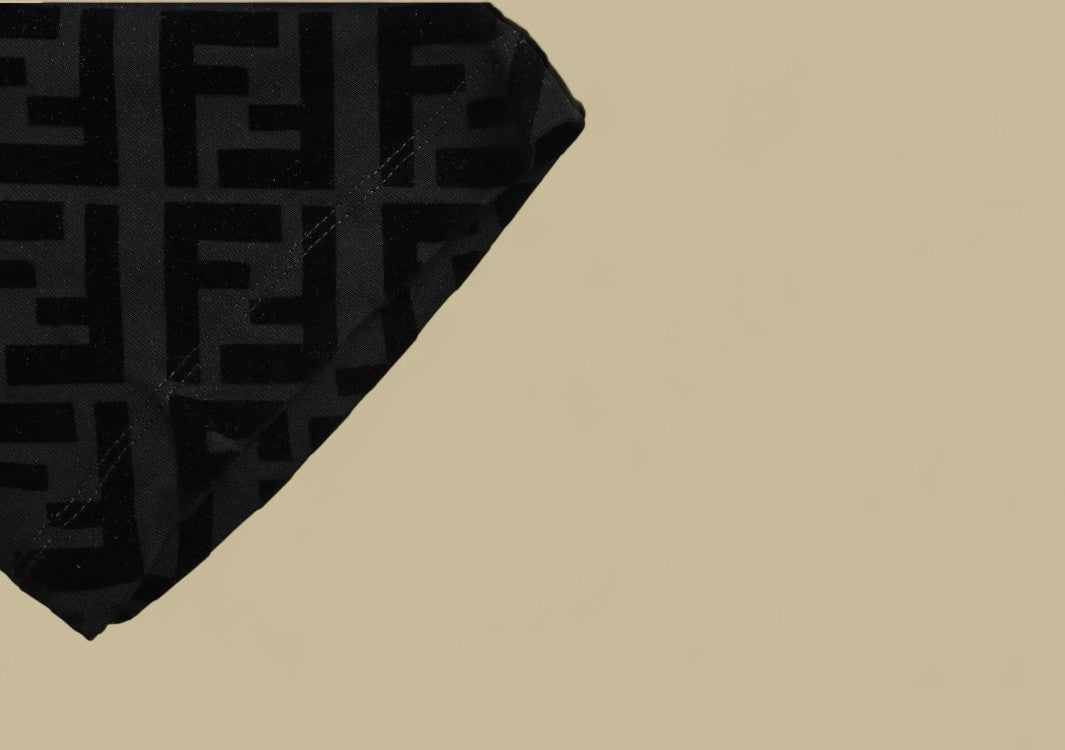 Fendi 24SS Full Flocking Logo T-Shirt All-Over Velvet Texture with Iconic Branding