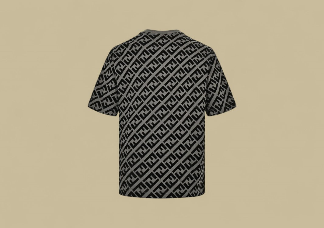 Fendi 24SS Full Flocking Logo T-Shirt Bold Texture Meets Signature Luxury