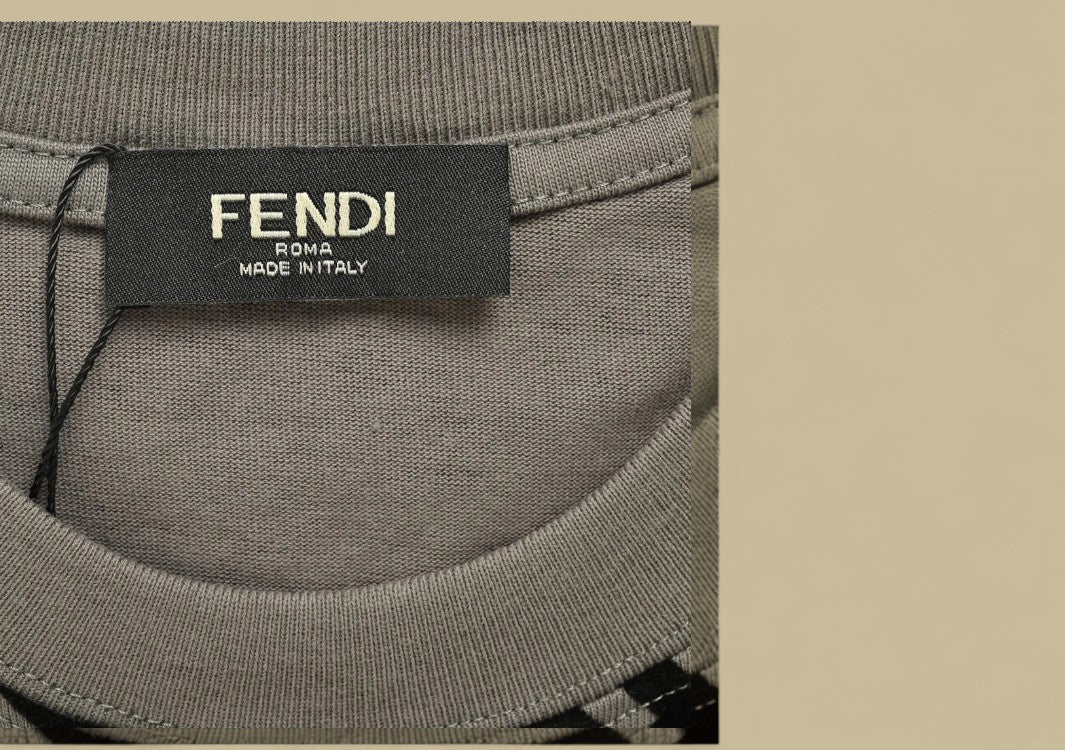Fendi 24SS Full Flocking Logo T-Shirt Bold Texture Meets Signature Luxury