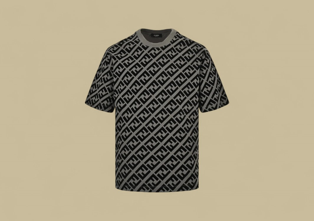 Fendi 24SS Full Flocking Logo T-Shirt Bold Texture Meets Signature Luxury