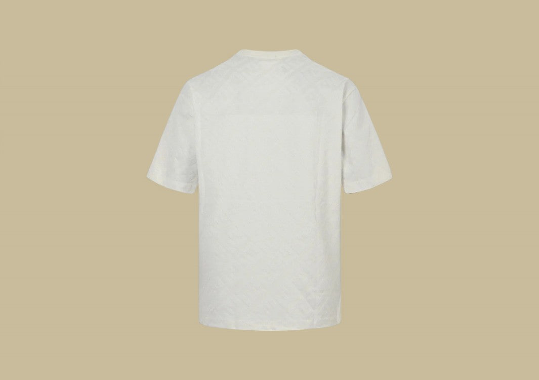 Fendi 24SS Full Flocking Logo T-Shirt Textured Statement with Iconic Flair