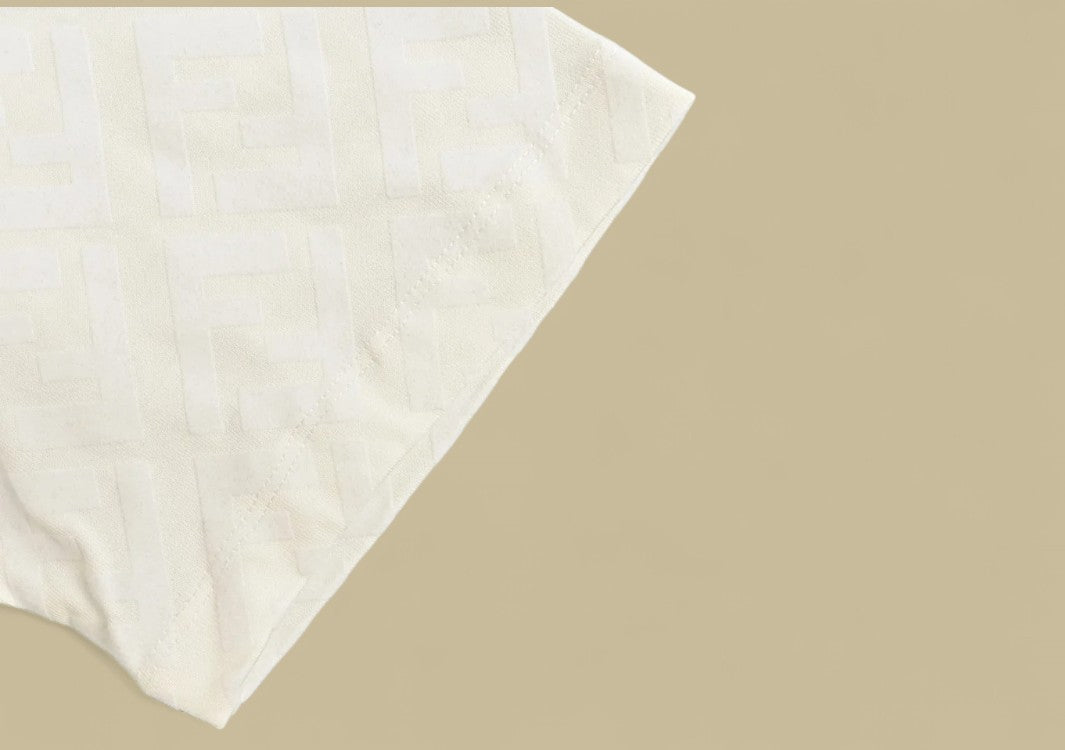 Fendi 24SS Full Flocking Logo T-Shirt Textured Statement with Iconic Flair