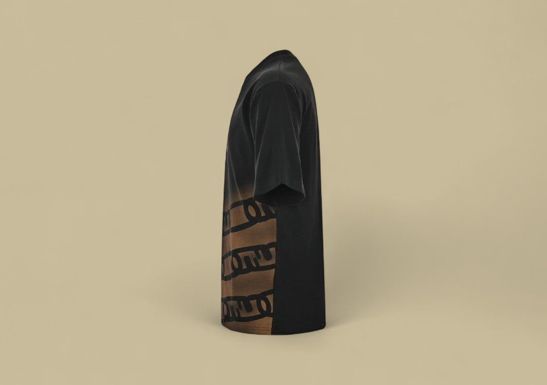 Fendi 24SS Hand-Drawn Gradient Double F Logo T-Shirt Creative Fade with Signature Style