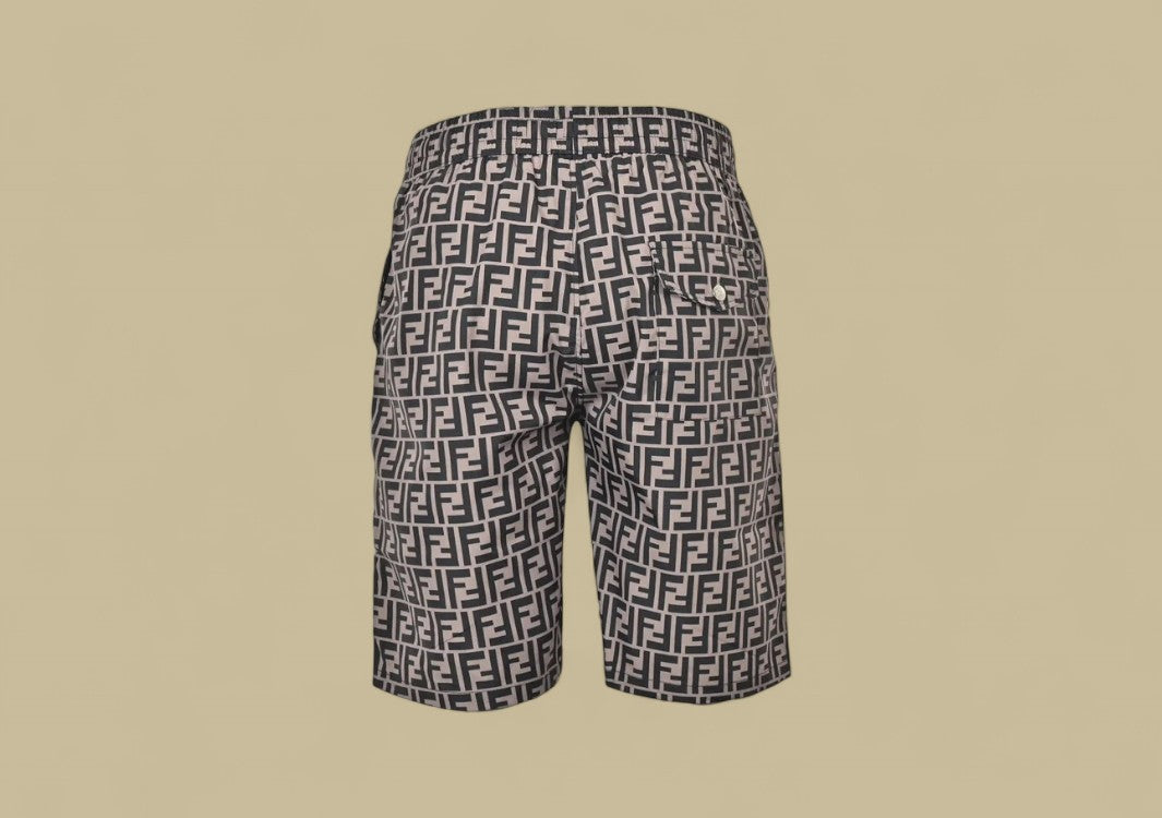 Fendi Classic Full FF Logo Nylon Shorts Lightweight Monogram Style with Timeless Appeal