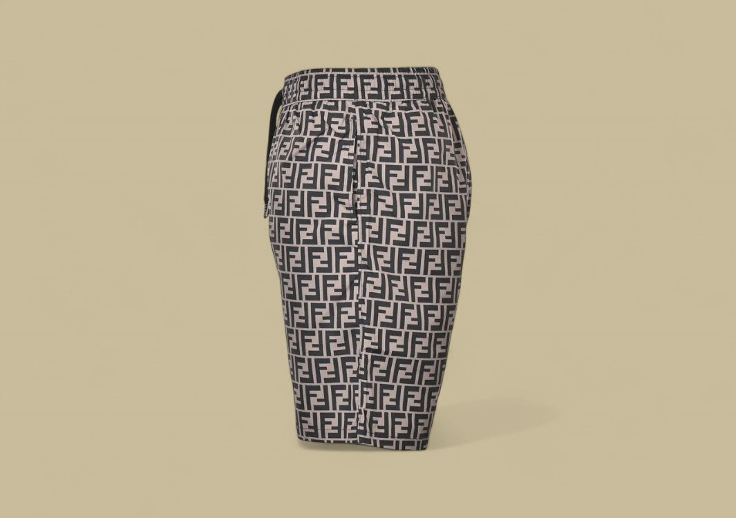 Fendi Classic Full FF Logo Nylon Shorts Lightweight Monogram Style with Timeless Appeal