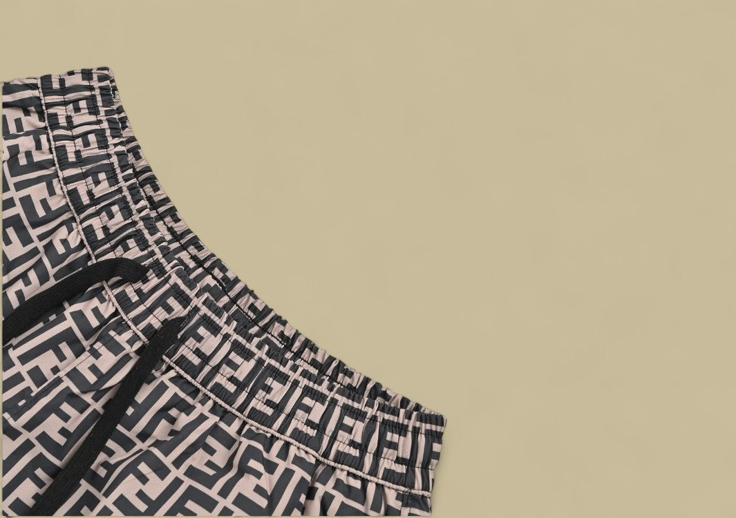 Fendi Classic Full FF Logo Nylon Shorts Lightweight Monogram Style with Timeless Appeal