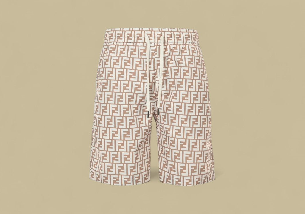 Fendi Classic Full FF Logo Nylon Shorts Signature Style in Lightweight Nylon