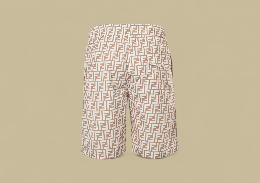 Fendi Classic Full FF Logo Nylon Shorts Signature Style in Lightweight Nylon