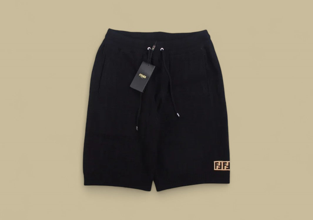 Fendi Ghost Line Double F Logo Knit Shorts Tonal Monogram Style with a Modern Edge