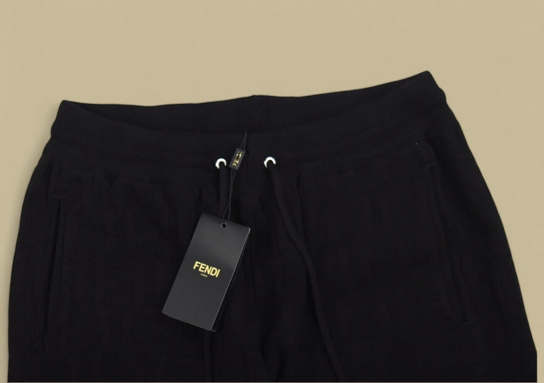 Fendi Ghost Line Double F Logo Knit Shorts Tonal Monogram Style with a Modern Edge