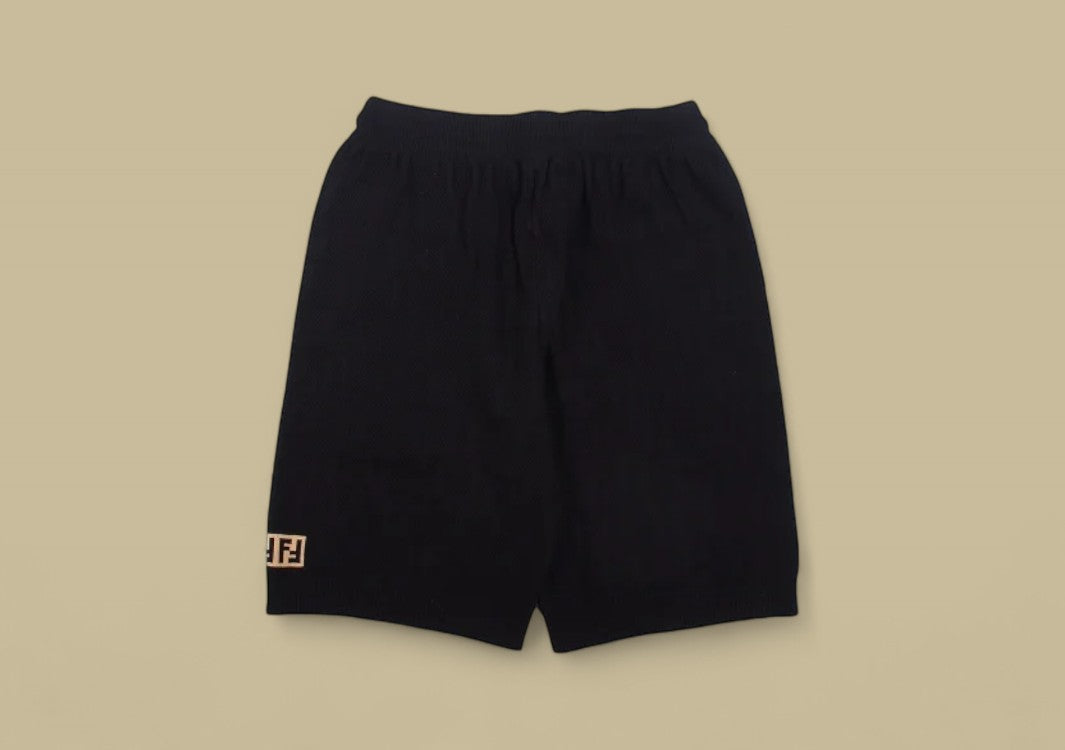 Fendi Ghost Line Double F Logo Knit Shorts Tonal Monogram Style with a Modern Edge