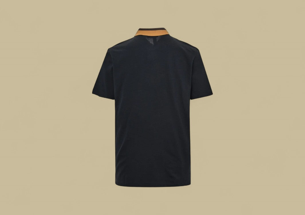 Fendi Neckline Braid Logo Polo T-Shirt Elevated Essentials with Braided Collar Detailing