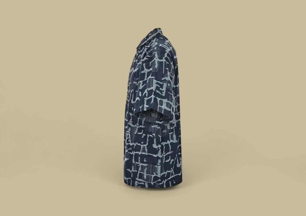 Fendi Tie-Dye Jacquard Logo Denim T-Shirt Textured Monogram Meets Washed-In Style