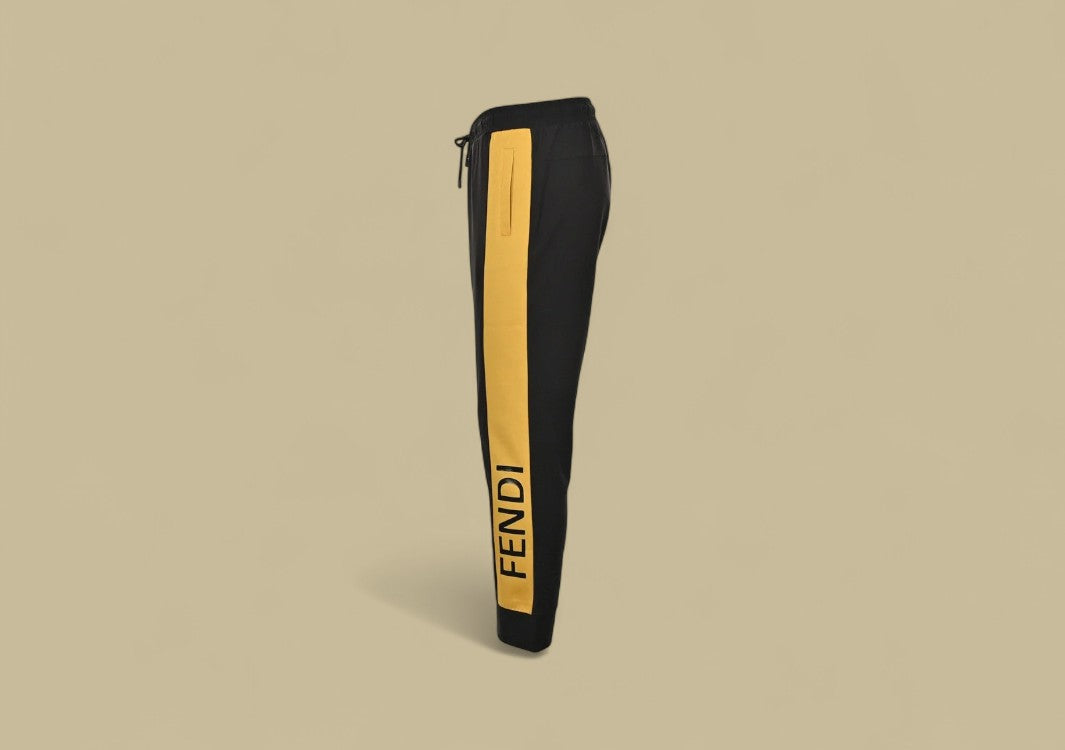 Fendi Yellow Joint Color Casual Elastic Pants Sporty Contrast with Everyday Comfort